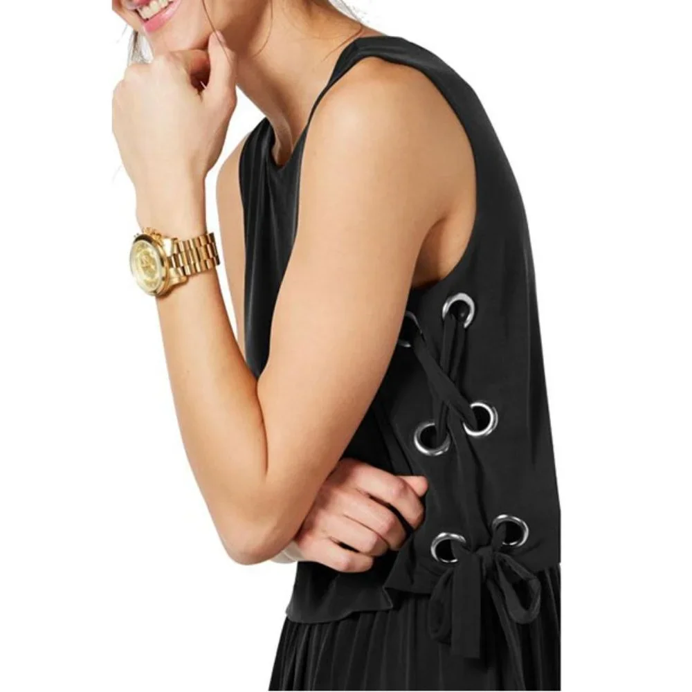Michael Kors Grommet lace up maxi dress